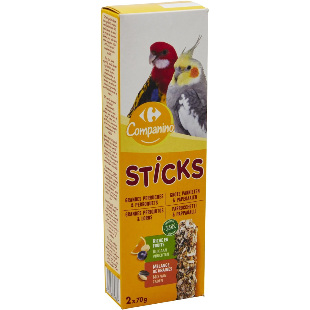 CARREFOUR Treat Sticks For Large Parakeets And Parrots 140g