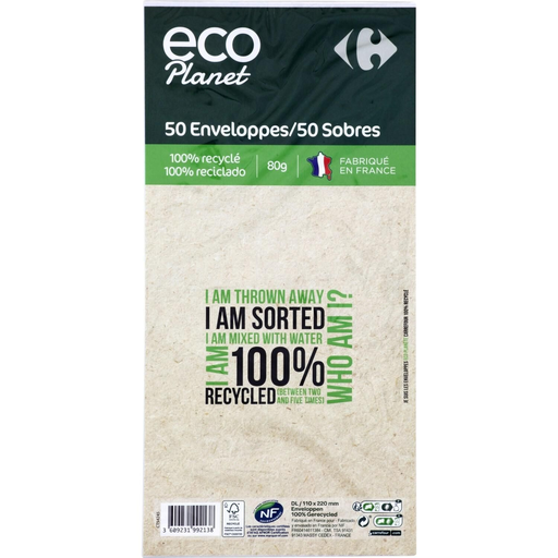 [3609231992138] Enveloppes 110x220mm le paquet de 50