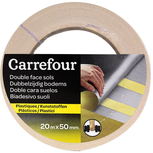 [3609232009606] CARREFOUR Ruban adhésif double face sols 20mx50mm