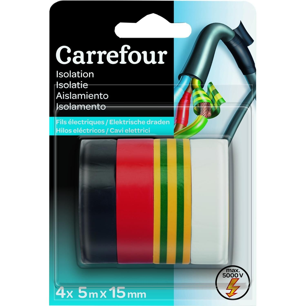 CARREFOUR Adhésif Isolation 4x5mx15mm la boite de 4