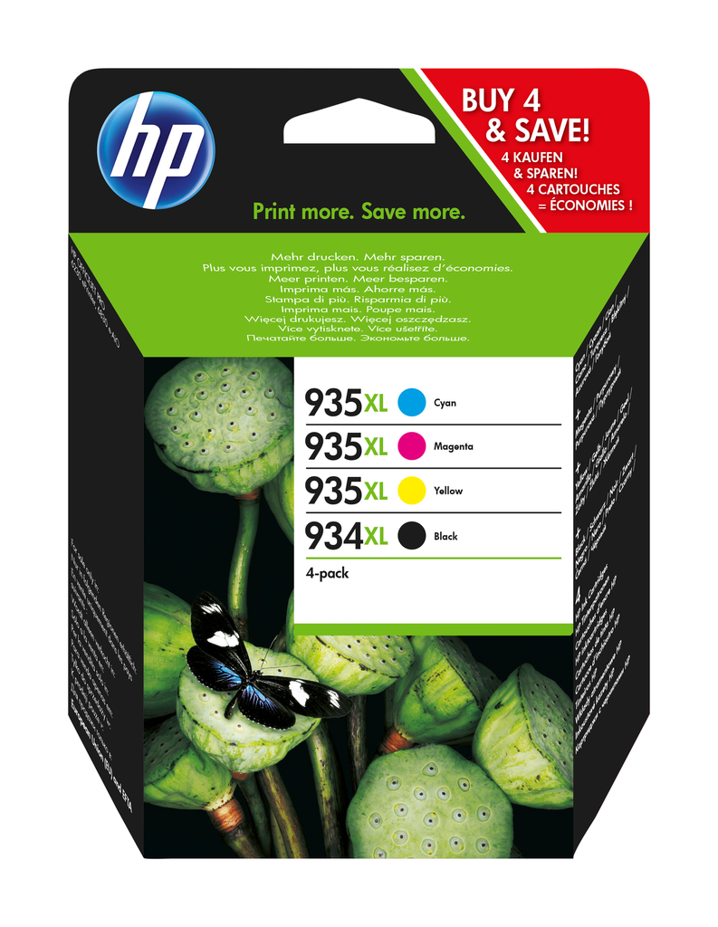 HP 934XL/935XL Ink Cartridge 4-Pack CMYK 35 ml