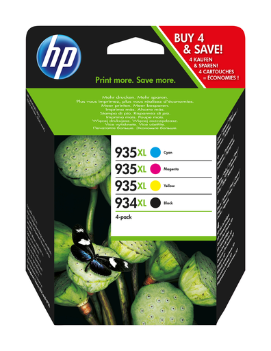 [0190781062103] HP Cartouche Encre 934XL/935XL Pack 4 Couleurs 35 ml