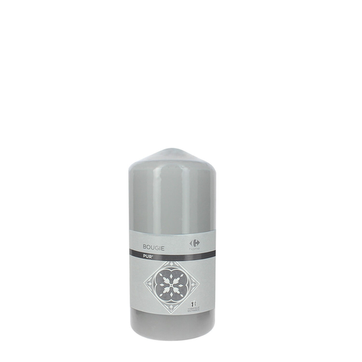 [3609232737165] CARREFOUR Cylindrical candle 68h 150mm grey HOME