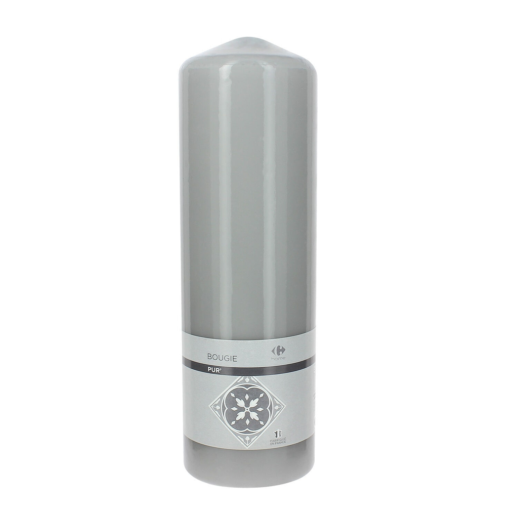 CARREFOUR Bougie cylindrique D68H200 taupe HOME la bougie
