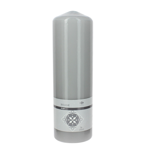 [3609232737264] CARREFOUR Cylindrical Candle D68H200 Taupe HOME la bougie