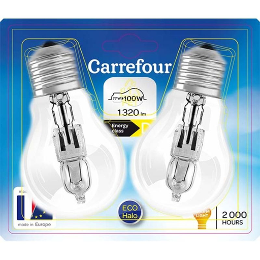 [3610882115302] CARREFOUR Eco30 Standard Bulb 77W E27 2 Units
