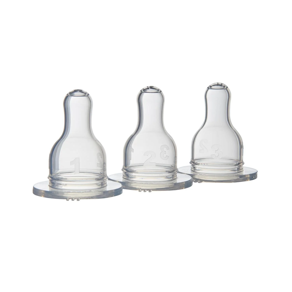 TEX Round Tip Silicone Teat 0-6 Months BABY 3-Pack