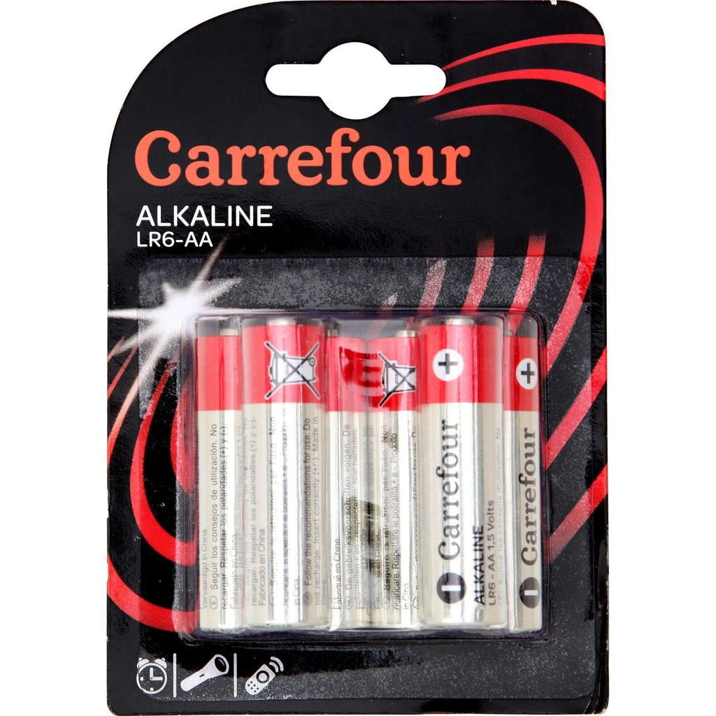 CARREFOUR Piles LR6-AA Lot de 6