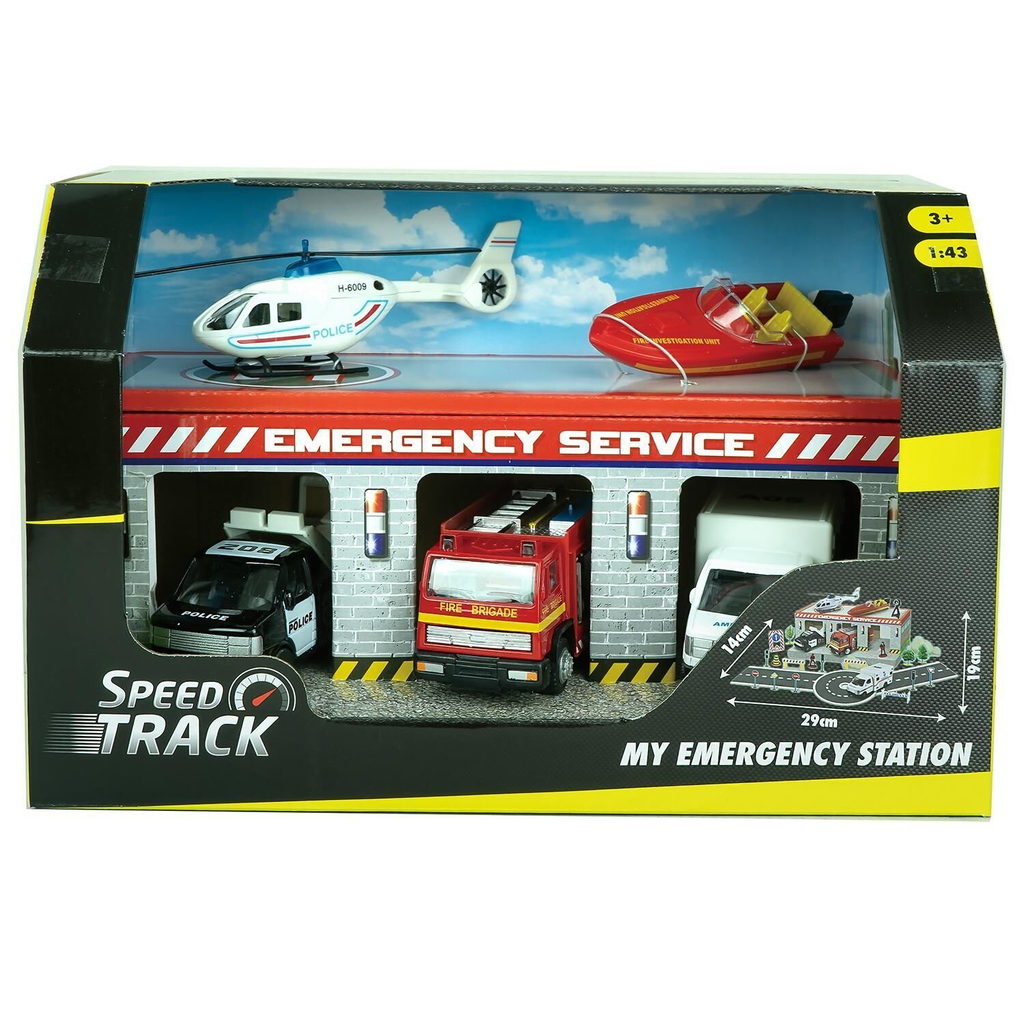 SPEEDTRACK Station de véhicules de secours 1/43