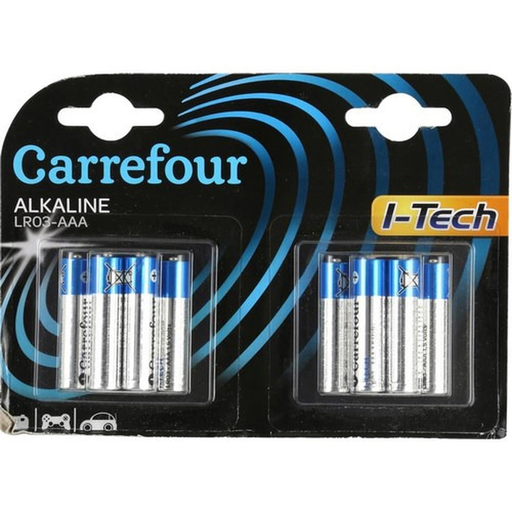 [3613865005027] CARREFOUR Piles Alcaline LR03/AAA I-Tech 12 unités