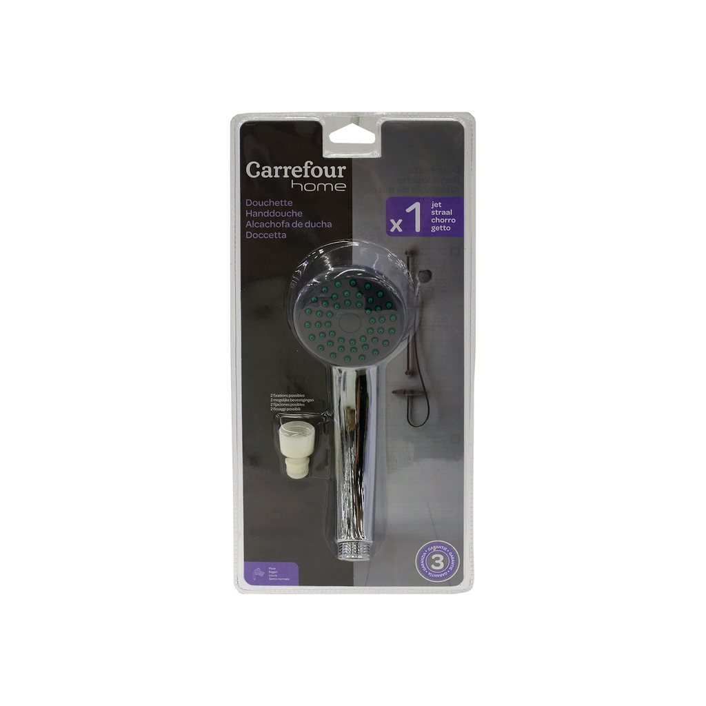 CARREFOUR Anti-limescale shower head 1 jet C386065 HOME 1 unit