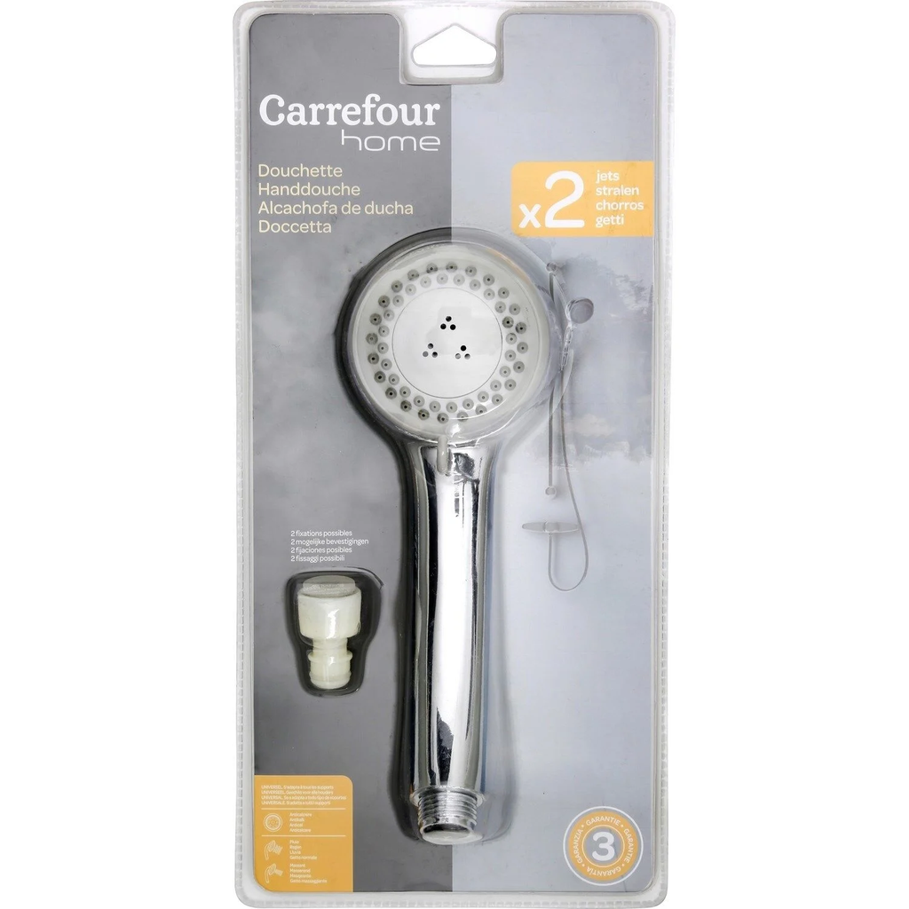 CARREFOUR HOME Mango de ducha 2 chorros