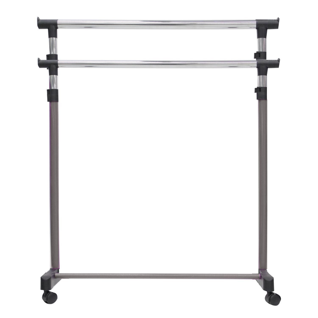 CARREFOUR Double Garment Rack Metal and Plastic Black 1 unit