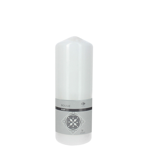 [3613866445525] CARREFOUR White cylindrical candle HOME 1 unit