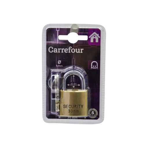 [3613866490419] CARREFOUR Classic Padlock 30mm