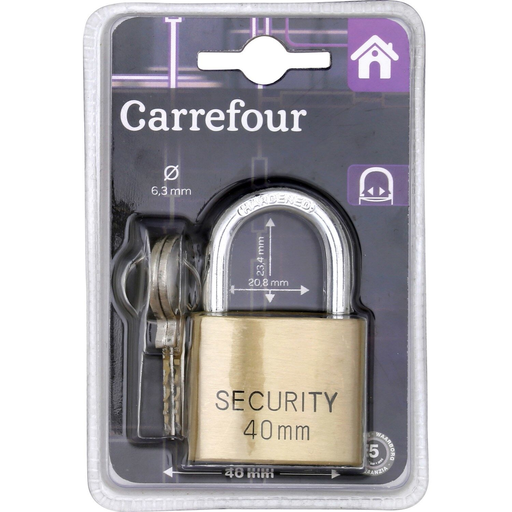 [3613866490471] CARREFOUR Classic Padlock 40mm