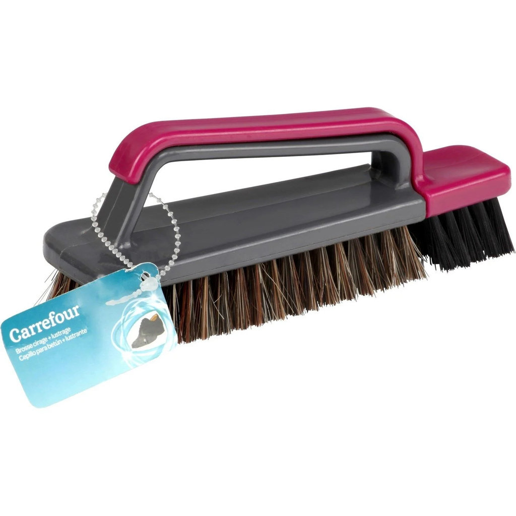 CARREFOUR Brosse à chaussures cirage + lustrage la brosse