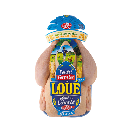 [0217004000008] LOUE Whole white free-range chicken, LABEL ROUGE