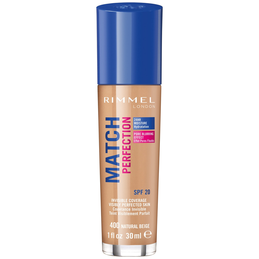 RIMMEL Base de Maquillaje Match Perfection 24H Spf 15 400 Natural Beige 30 ml