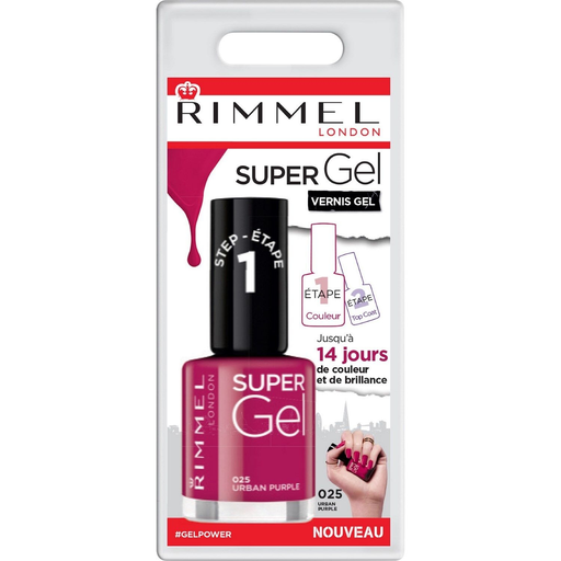 [3614221759042] RIMMEL Verniz de unhas Super Gel Urban Purple 025, 12 ml