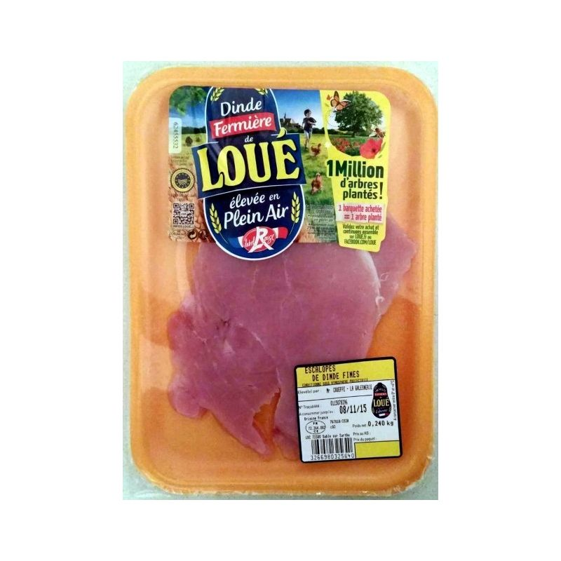 LOUE Turkey escalopes x6 2 pieces modified atmosphere
