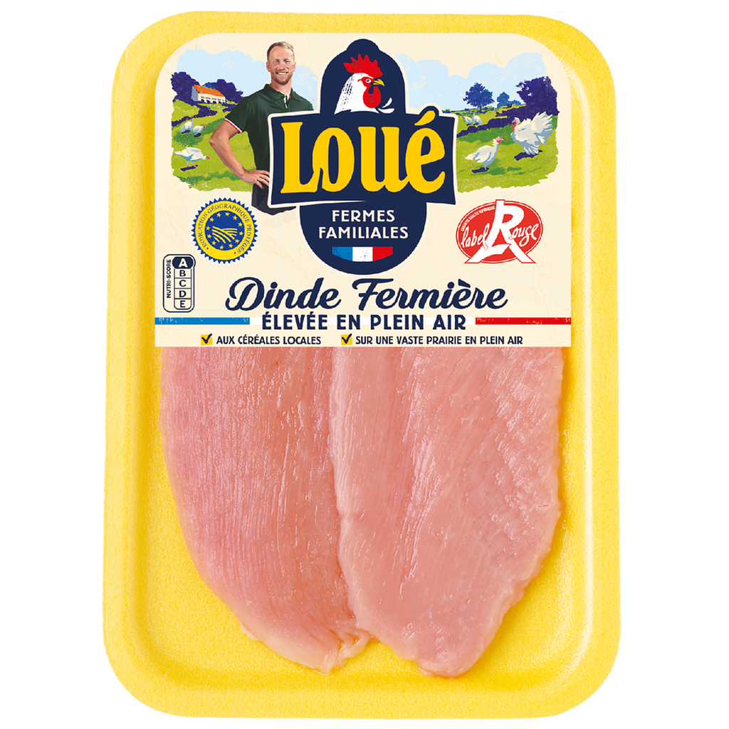 LOUE Extra-thin turkey escalope Label Rouge 2 pieces