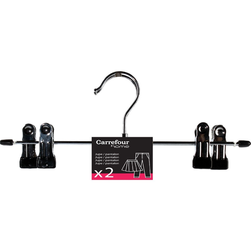 [3614610014134] CARREFOUR Anti-slip hanger with clips HOME 2-pack