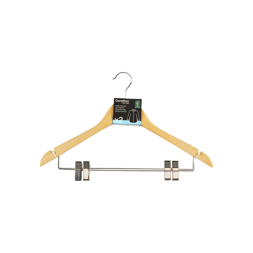 [3614610023068] CARREFOUR Anti-slip hangers HOME 2-pack