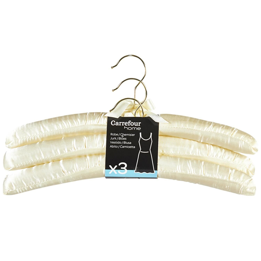 [3614610023129] CARREFOUR Cintre en satin HOME 3-pack