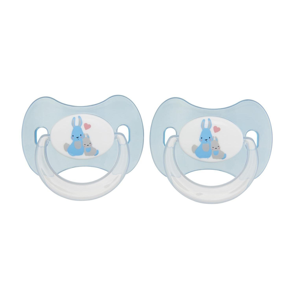 TEX Chucha azul silicone 0-6 meses BABY pack de 2