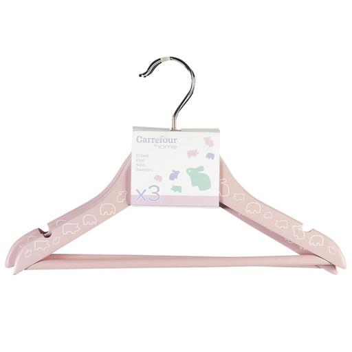 [3614610062135] CARREFOUR Wooden hanger for children HOME 3-pack
