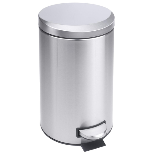 [3614612059898] CARREFOUR Poubelle à pédale en Inox 12 L