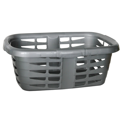 [3614612267224] CARREFOUR Laundry Basket Metallic Grey CAR 1044-143 45 L