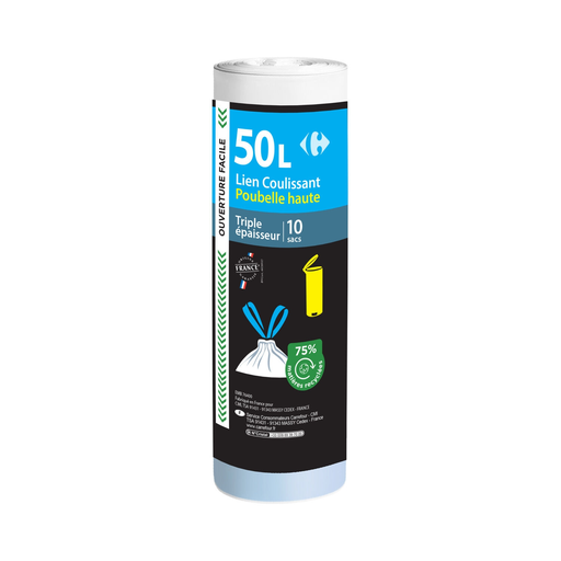 [3614612817764] CARREFOUR High Trash Bags 50 L 10 bags