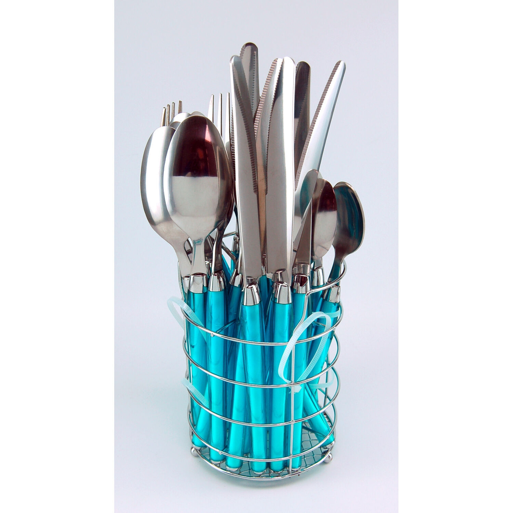 CARREFOUR Cutlery Set M24 Candies turquoise 24-piece set