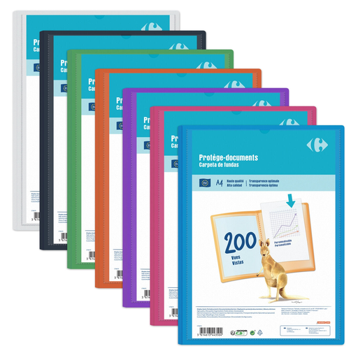 [3614613443504] CARREFOUR Protège-documents A4 100 vues couverture polypropylène