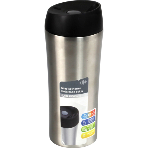 [3614613858841] CARREFOUR Mug isotherme inox HOME 0,40 L