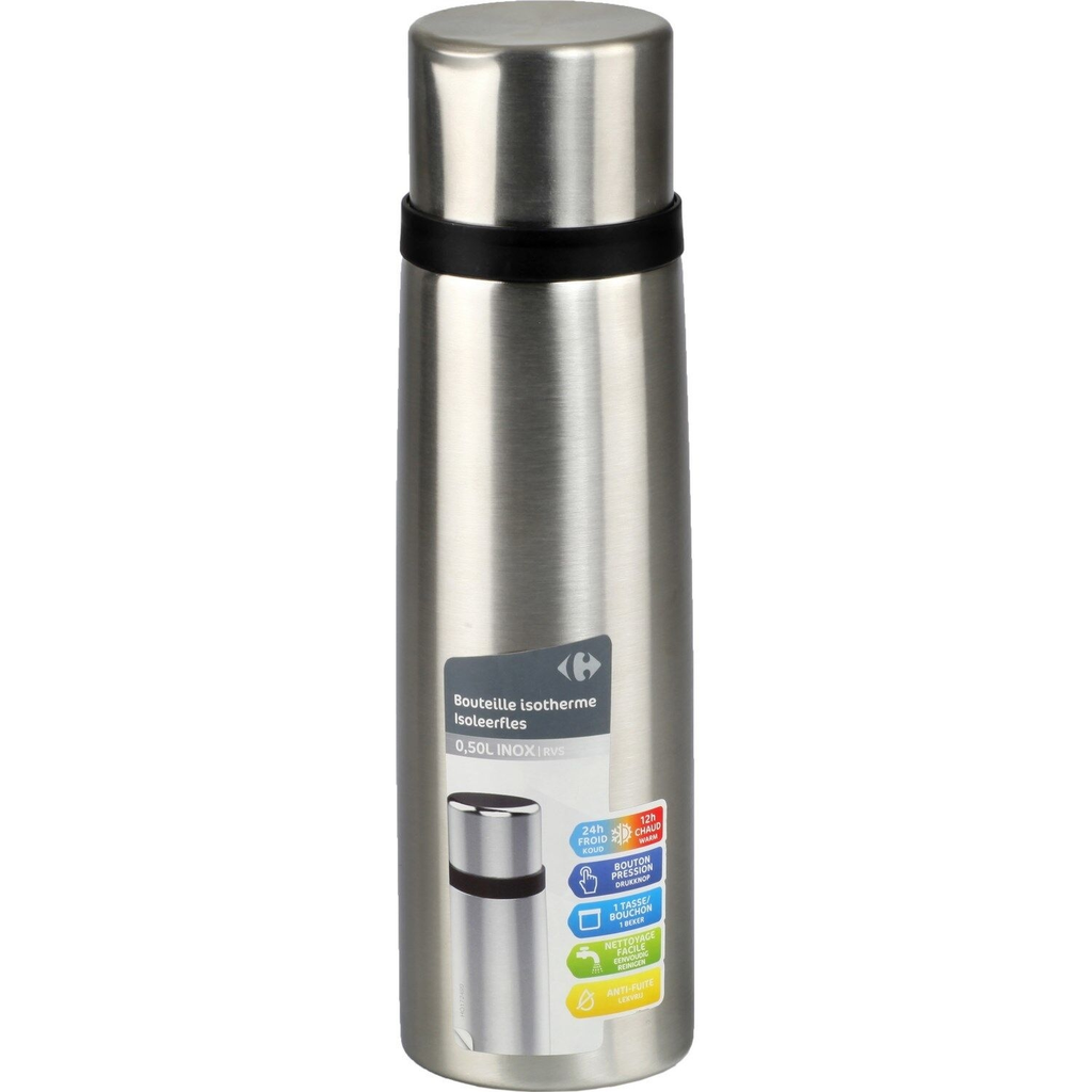 CARREFOUR Garrafa Isotérmica inox HOME 0,5 L