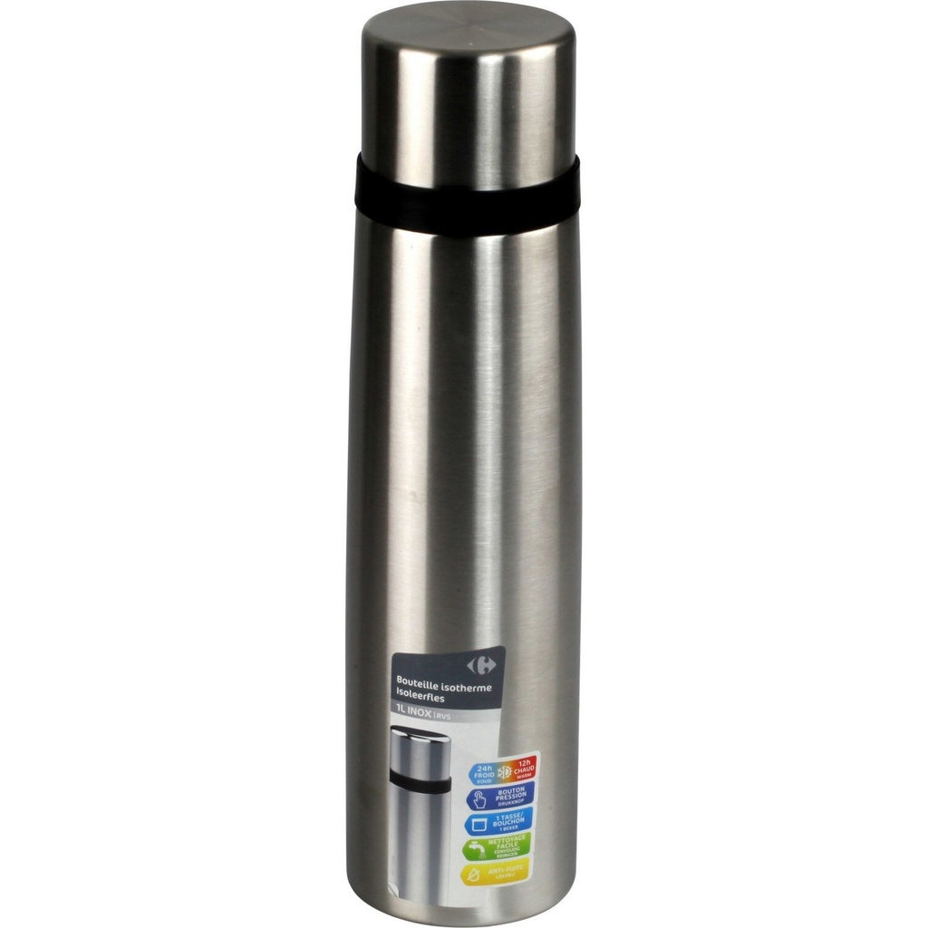 CARREFOUR Stainless steel insulated bottle HOME 1 L