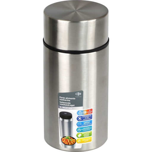 [3614613859039] CARREFOUR Insulated food container stainless steel 1 L