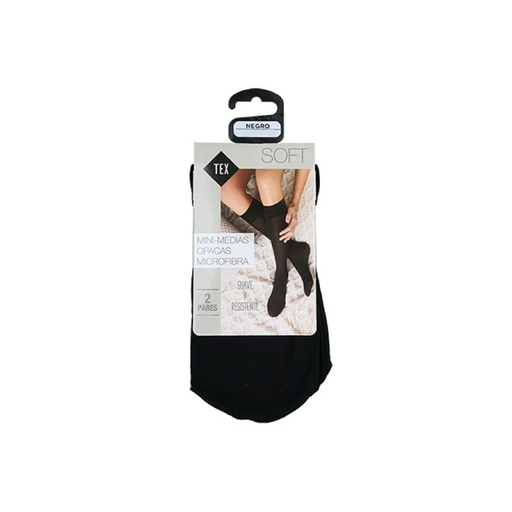 [3614613964818] TEX Mi-bas femme noirs opaques 40D en microfibre le lot de 2 paires de mi-bas