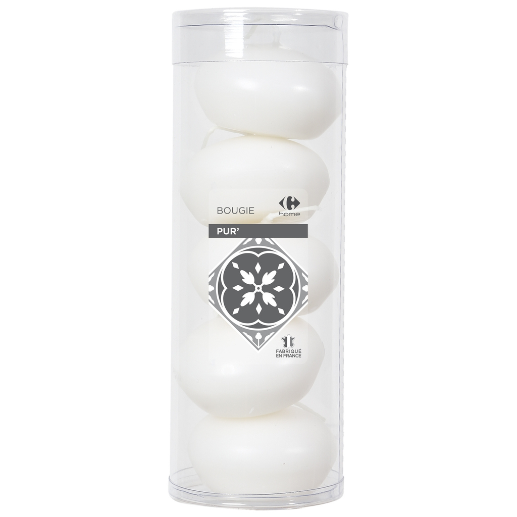CARREFOUR Bougie flottante blanche HOME les 5 bougies