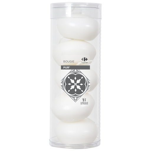 [3614613991029] CARREFOUR Bougie flottante blanche HOME les 5 bougies