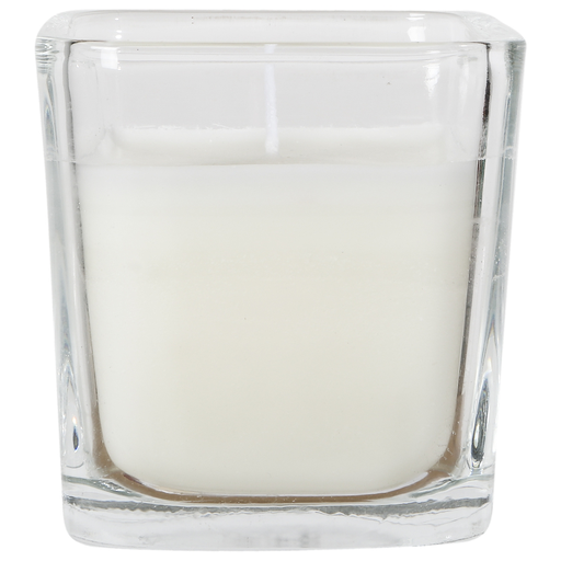 [3614613991180] CARREFOUR White glass candle la bougie