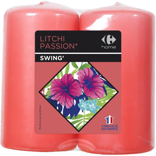 [3614613998424] CARREFOUR Bougie HOME Litchi Passion x2