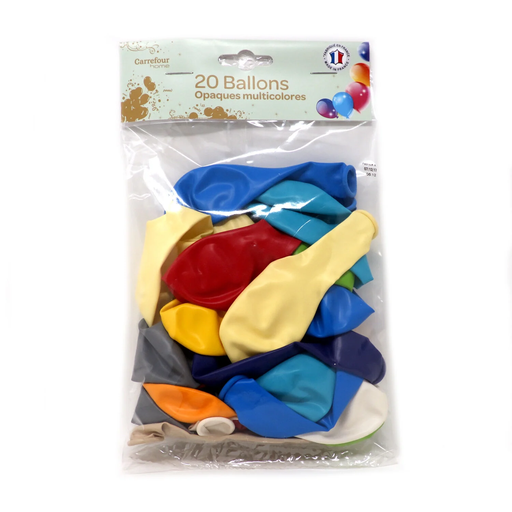 [3614614000720] CARREFOUR Multicoloured opaque latex balloon x20
