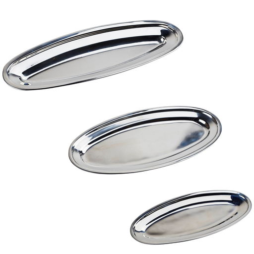 [3614614031205] CARREFOUR Plat oval inox HOME le lot de 3 plats