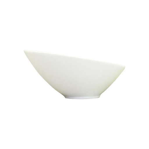 [3614614079672] CARREFOUR White Slanted Porcelain Bowl 21cm HOME