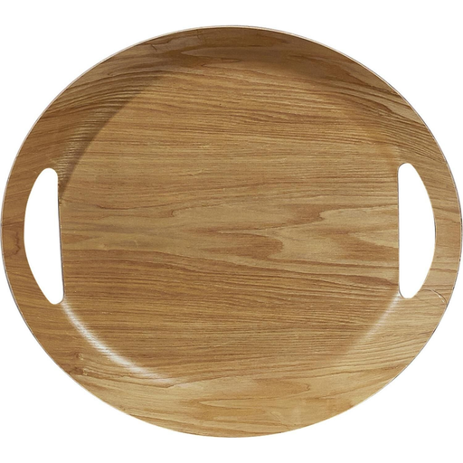 [3614614083945] MANDINE Natural Round Wooden Tray 1 unit