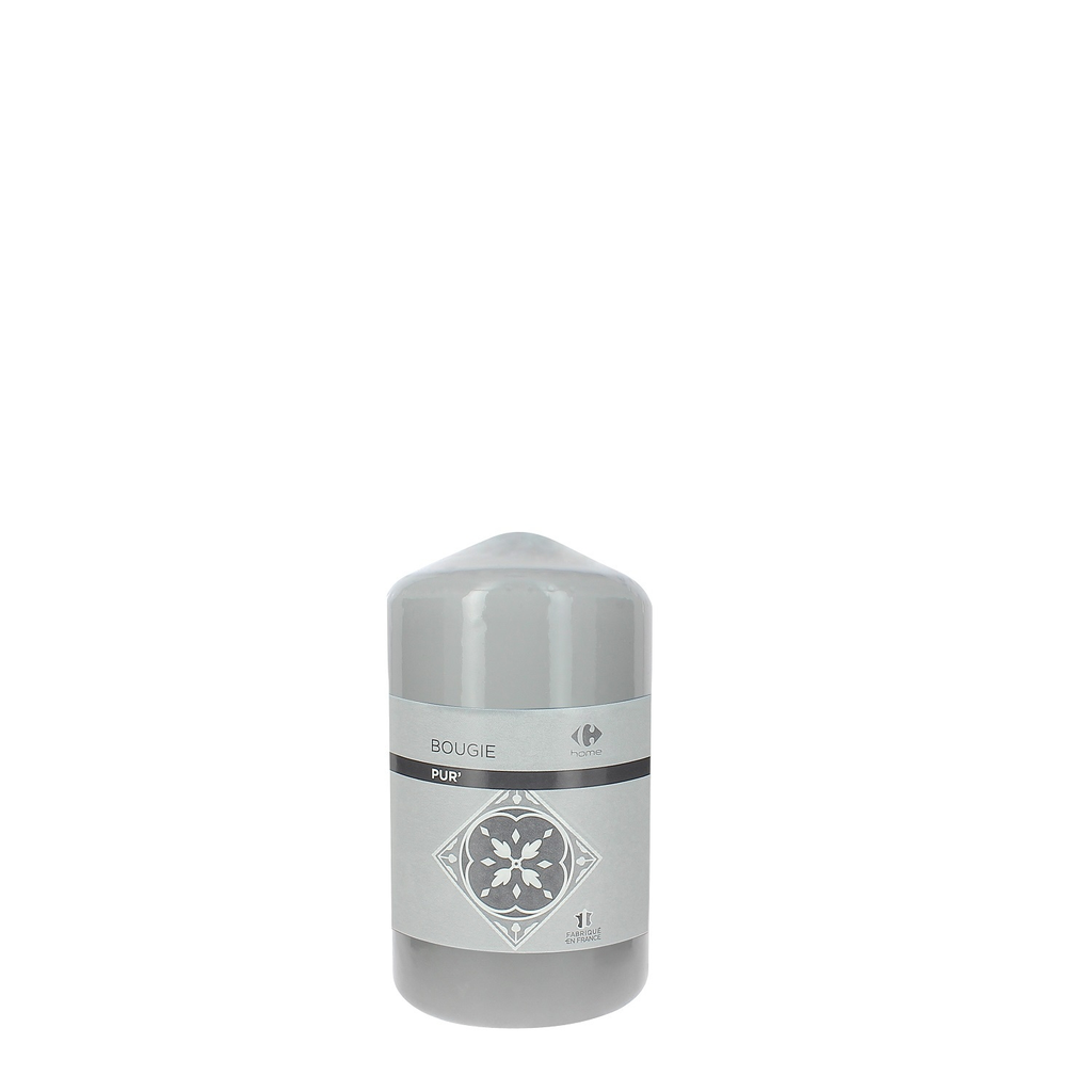 CARREFOUR Coated Candle 68h 130mm Grey